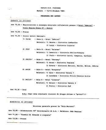 Manifesto primo raduno AA in Italia